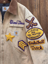 Load image into Gallery viewer, Carhartt Vintage 90s 1 of 1 Custom Chenille Patches Detroit Jacket Blanket Lined Faded Brown ABC Vintage 