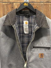 Load image into Gallery viewer, Carhartt Vintage 90s Faded Grey Flannel Lined J97 Detroit Jacket ABC Vintage 