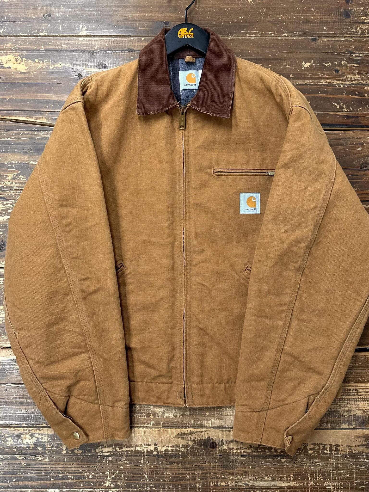90s usa製 Carhartt Traditional Jacket USA Made 1990s Detriot Carhartt Tan Hooded Bomber in 2X - Etsy