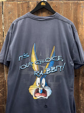 Load image into Gallery viewer, Carolina Panthers Vintage 1995 Taz Bugs Bunny Fan or Foe Tee Faded Navy ABC Vintage 