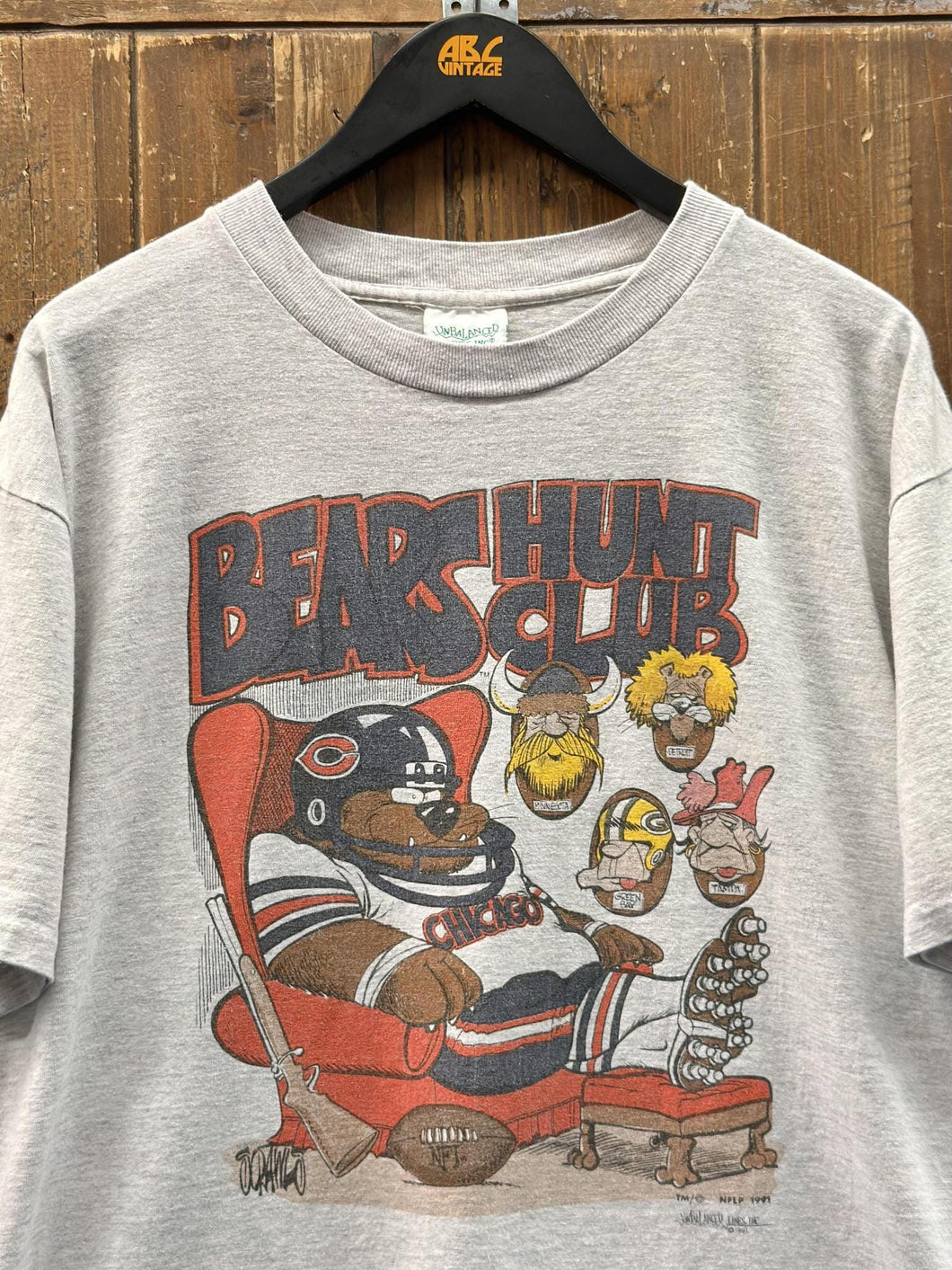 Chicago Bears Vintage 1991 Hunt Club Tee Grey ABC Vintage 