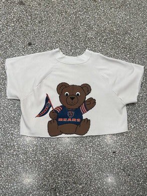Chicago Bears Vintage 90s Cropped Cutoff Crewneck White ABC Vintage 