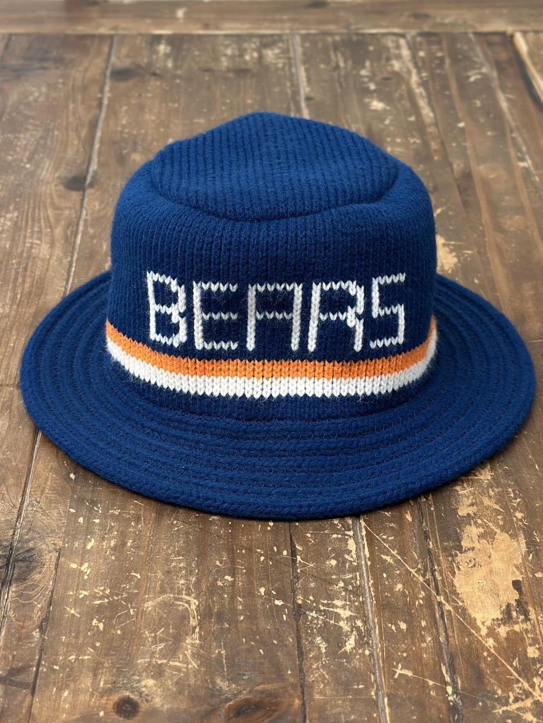 Chicago Bears Vintage 90s Knit Bucket Hat Blue ABC Vintage 