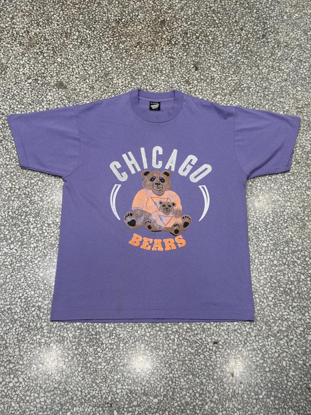 Chicago Bears Vintage 90s Teddy Bears Tee Light Purple ABC Vintage 