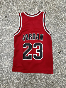 Chicago Bulls Michael Jordan Vintage 90s Youth Champion Basketball Jersey Red ABC Vintage 