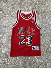 Load image into Gallery viewer, Chicago Bulls Michael Jordan Vintage 90s Youth Champion Basketball Jersey Red ABC Vintage 