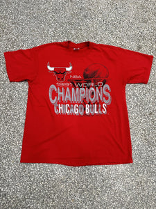 Chicago Bulls Vintage 1991 World Champions Red ABC Vintage 