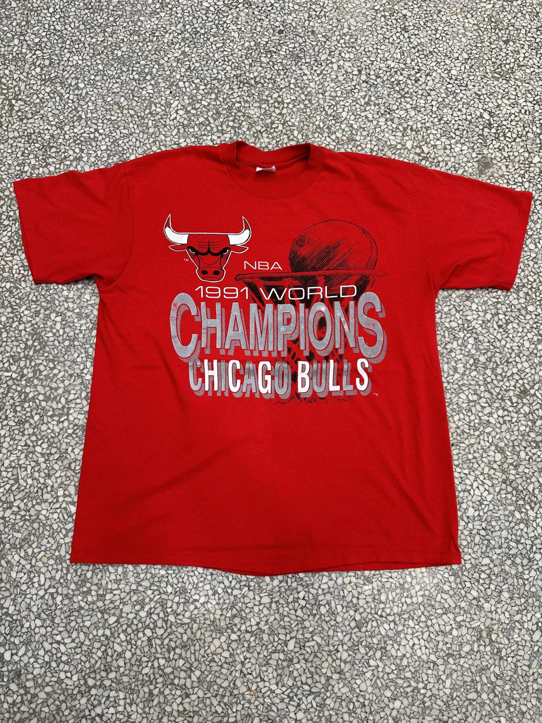 Chicago Bulls Vintage 1991 World Champions Red ABC Vintage 