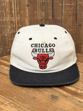 Load image into Gallery viewer, Chicago Bulls Vintage 90s TI$A Custom Snapback Aged White Black ABC Vintage 
