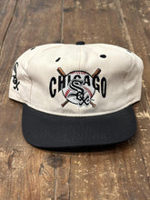Load image into Gallery viewer, Chicago White Sox Vintage 90s New Era Snapback Cream Black ABC Vintage 