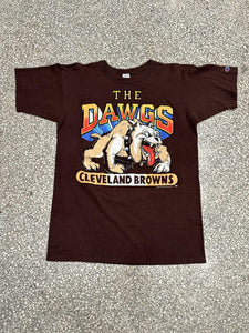 Cleveland Browns Vintage 1989 The Dawgs Champion Shirt Brown ABC Vintage 