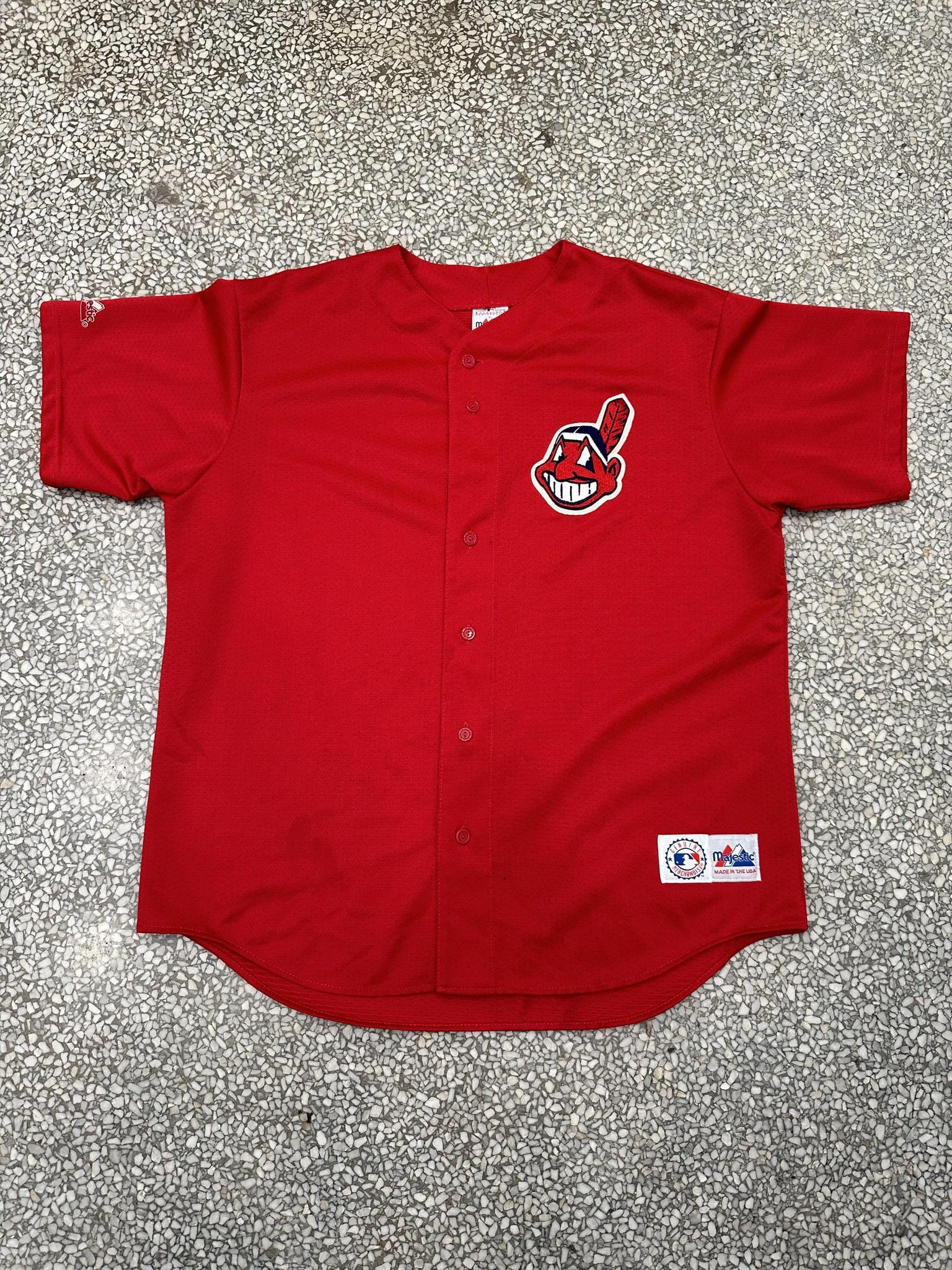 Cleveland Indians Vintage 90s Majestic Baseball Jersey Red