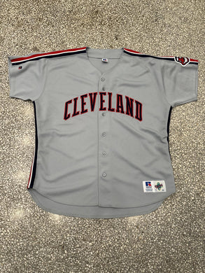 Cleveland Indians Vintage 90s Russell Baseball Jersey Grey ABC Vintage 