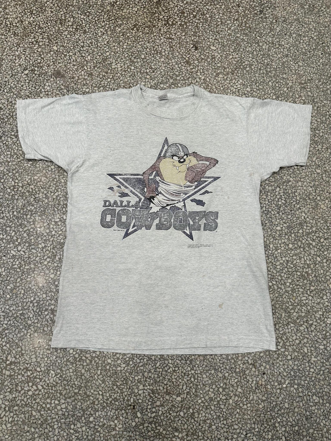 Dallas Cowboys Vintage 1992 Taz Tornado Tee Faded Grey ABC Vintage 