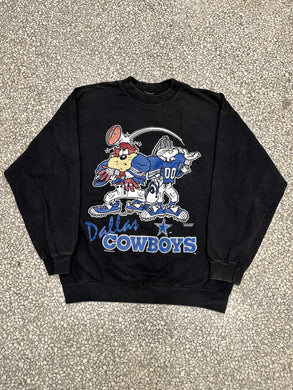 Dallas Cowboys Vintage 1993 Bugs Bunny Taz Crewneck Black ABC Vintage 