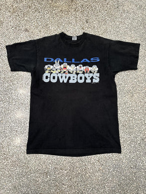 Dallas Cowboys Vintage 1993 Looney Tunes Fruit of The Loom Tee Black ABC Vintage 