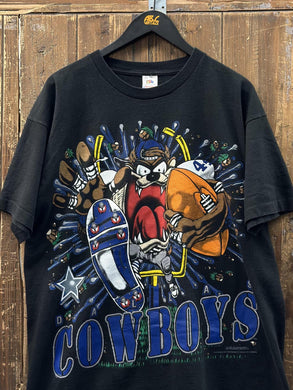 Dallas Cowboys Vintage 1993 Taz Explosion Tee Black ABC Vintage 