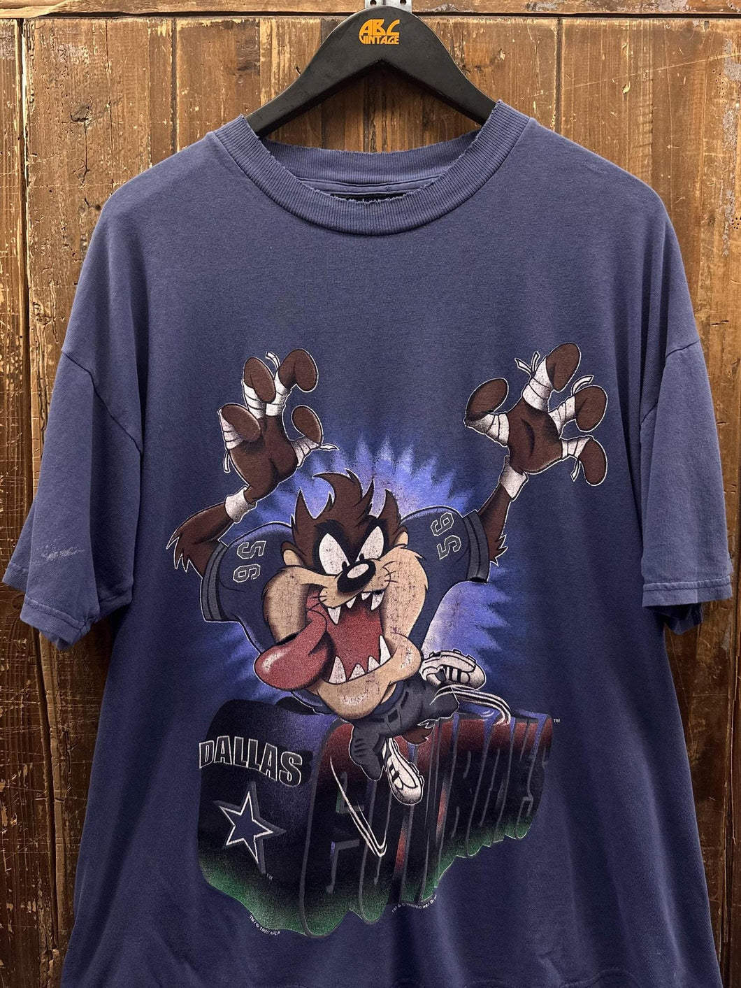 Dallas Cowboys Vintage 1995 Taz Tee Faded Navy ABC Vintage 