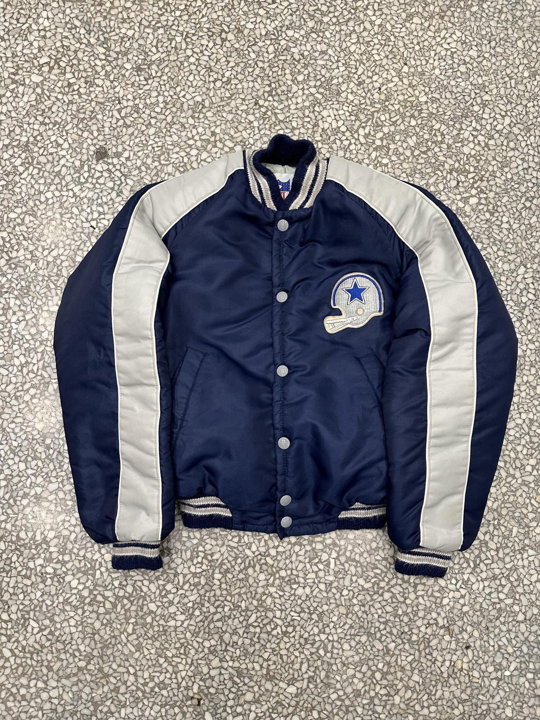 Dallas Cowboys Vintage 90s Youth Puffer Jacket Navy Silver ABC Vintage 