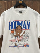 Load image into Gallery viewer, Dennis Rodman Vintage 1989 The Worm Screen Stars Best Tee White ABC Vintage L 