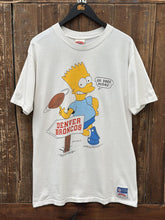 Load image into Gallery viewer, Denver Broncos Vintage 1990 Bart Simpson Go Deep Dudes Tee White ABC Vintage 