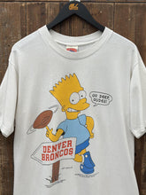 Load image into Gallery viewer, Denver Broncos Vintage 1990 Bart Simpson Go Deep Dudes Tee White ABC Vintage 