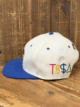 Load image into Gallery viewer, Denver Nuggets Vintage 90s TI$A Custom Snapback White Blue ABC Vintage 
