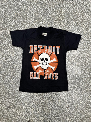 Detroit Bad Boys Danger Vintage 80s Puff Print Youth Tee Black ABC Vintage 