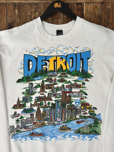 Detroit City View Vintage 1985 Crewneck White ABC Vintage 