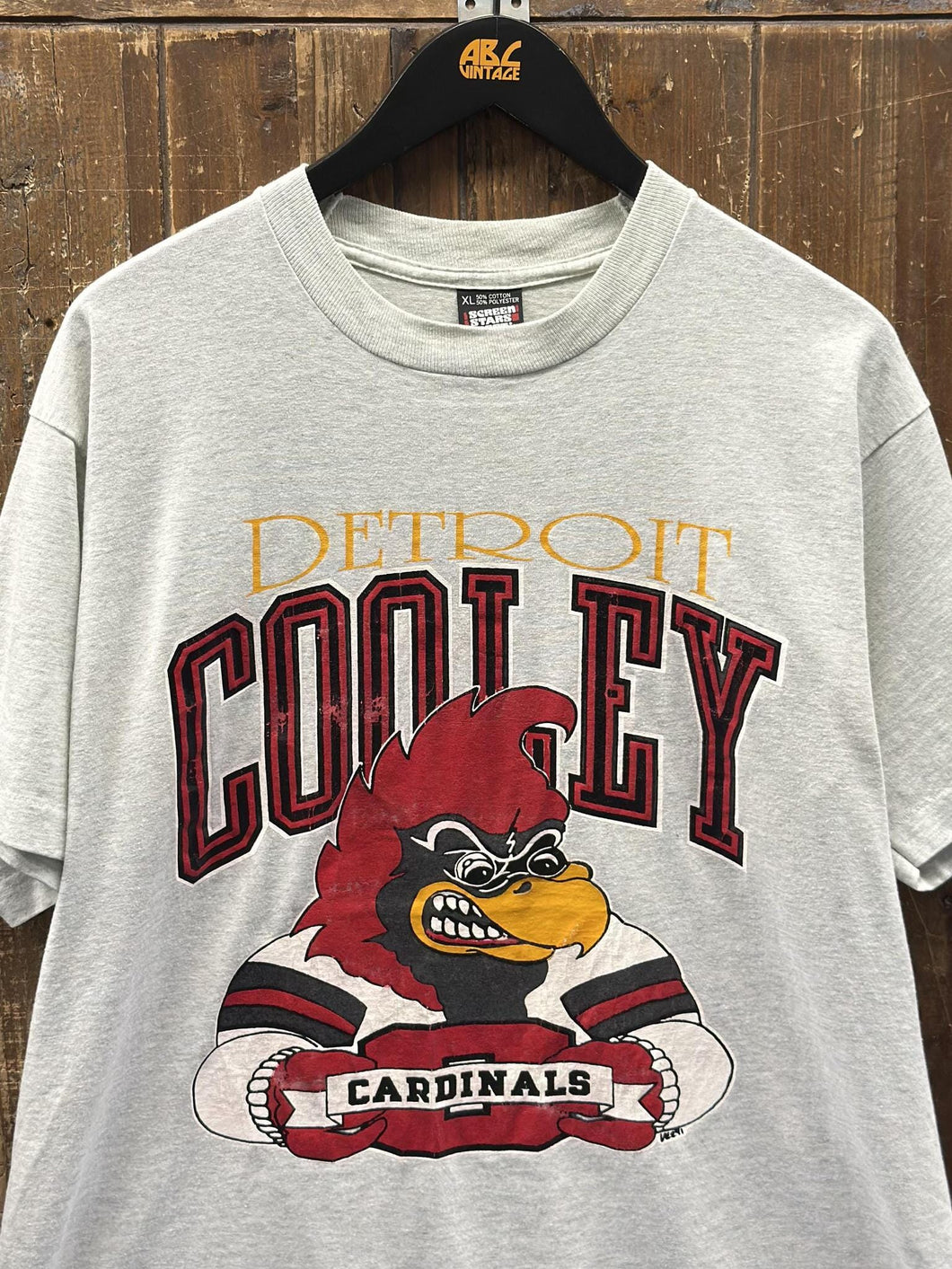 Detroit Cooley Cardinals Vintage 90s Tee Grey ABC Vintage 