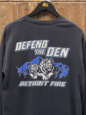 Detroit Fire Dept Vintage 2000s Defend The Den L/S Tee Black ABC Vintage 