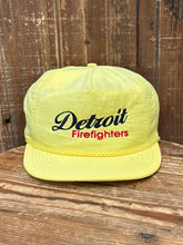 Load image into Gallery viewer, Detroit Firefighters Vintage 90s Snapback Neon Yellow ABC Vintage 