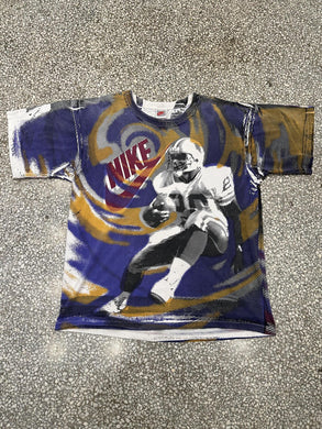Detroit Lions Barry Sanders Vintage 90s Nike All Over Print Tee ABC Vintage 