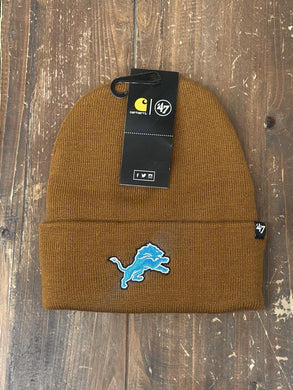 Detroit Lions Carhartt Beanie Brown ABC Vintage 