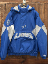 Load image into Gallery viewer, Detroit Lions Costco Exclusive Starter Puffer Anorak Jacket Blue Grey White ABC Vintage 