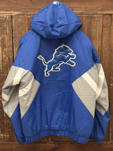 Load image into Gallery viewer, Detroit Lions Costco Exclusive Starter Puffer Anorak Jacket Blue Grey White ABC Vintage 
