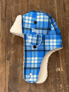 Detroit Lions New Era Trapper Plaid Blue ABC Vintage 