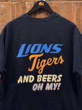 Load image into Gallery viewer, Detroit Lions Tigers And Beers Oh My Vintage 2000s Tee Black ABC Vintage 