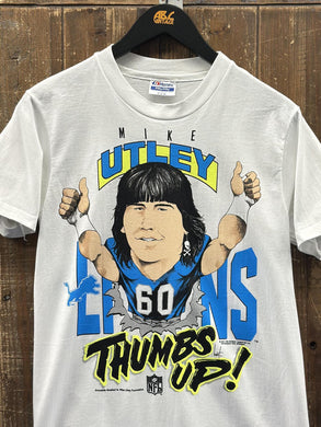 Detroit Lions Vintage 1991 Mike Utley Thumbs Up Tee White ABC Vintage 