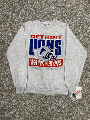 Detroit Lions Vintage 1991 NFC Play-Offs Crewneck Grey ABC Vintage 