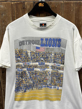 Load image into Gallery viewer, Detroit Lions Vintage 1991 Stadium Cartoon Tee Aged White ABC Vintage 