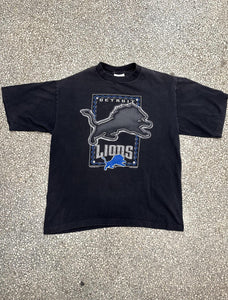 Detroit Lions Vintage 1993 Logo Athletic Faded Black ABC Vintage 