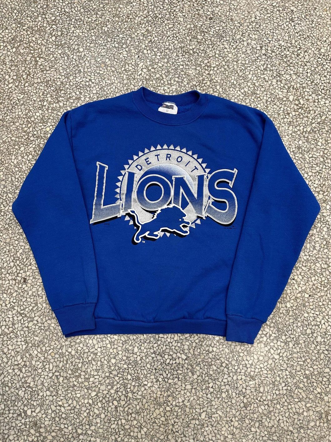 Detroit Lions Vintage 1993 Silver Gear Crewneck Blue ABC Vintage 