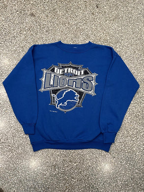 Detroit Lions Vintage 1994 Cracked Crewneck Blue ABC Vintage 