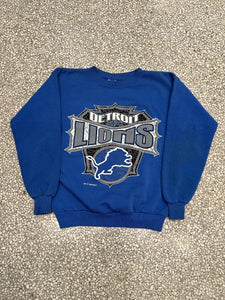 Detroit Lions Vintage 1994 Cracked Texture Crewneck Blue ABC Vintage 