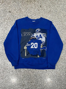 Detroit Lions Vintage 1994 Locker Room Nutmeg Mills Crewneck Blue ABC Vintage 