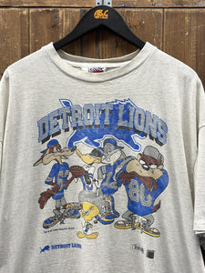 Detroit Lions Vintage 1994 Looney Tunes Team Faded Grey ABC Vintage 