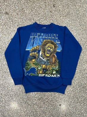 Detroit Lions Vintage 1994 RIP ROAR'N Salem Crewneck Blue ABC Vintage 