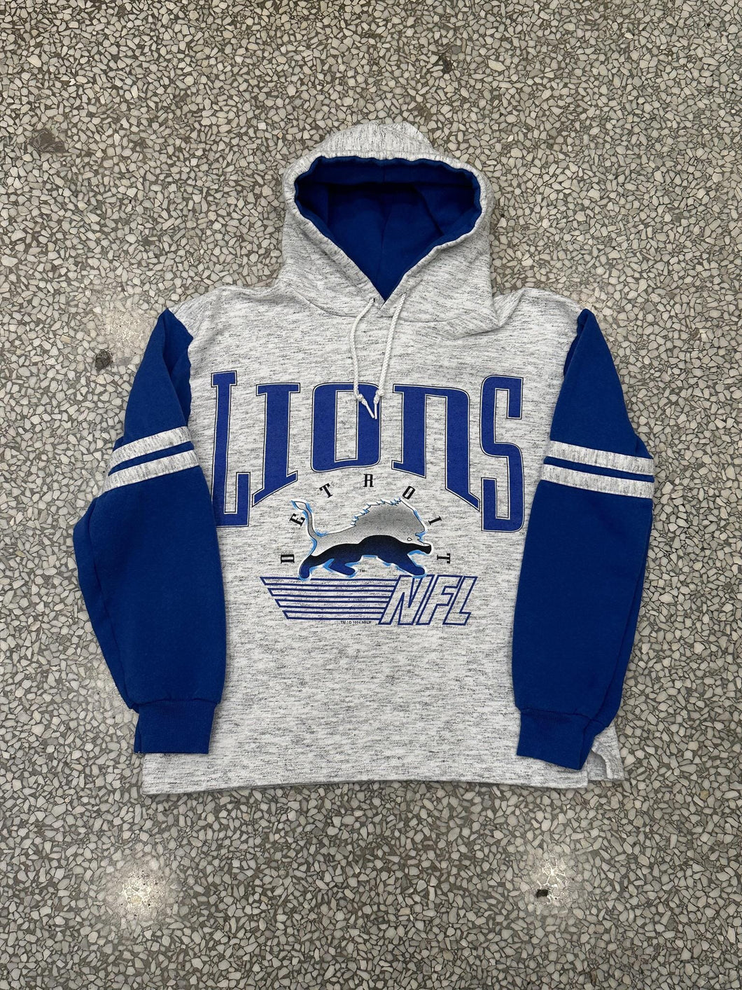 Detroit Lions Vintage 1994 Youth Hoodie Grey Blue ABC Vintage 