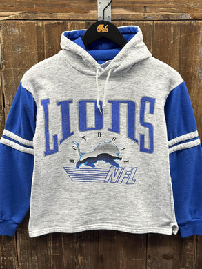 Detroit Lions Vintage 1994 Youth Hoodie Grey Blue ABC Vintage 